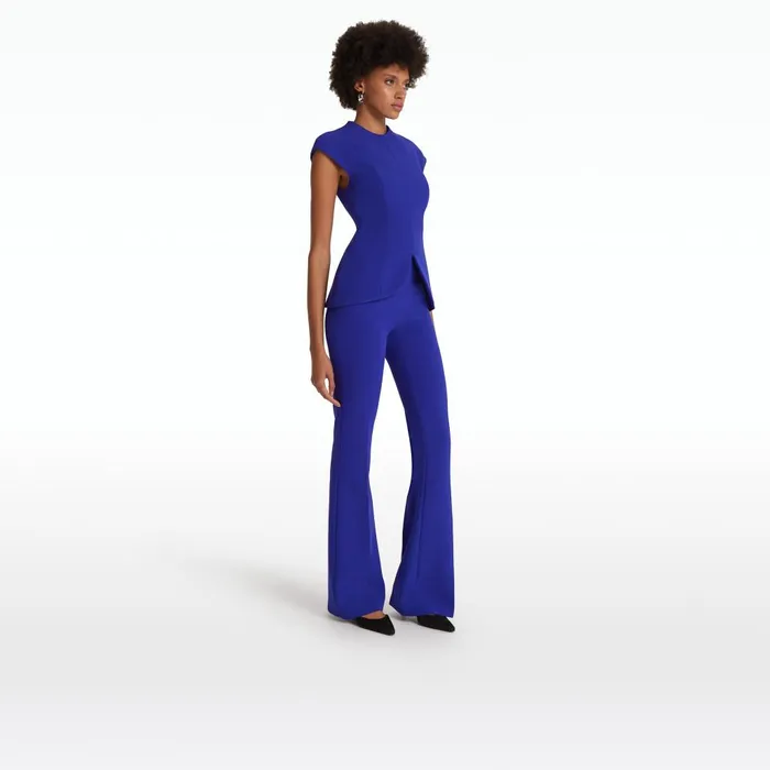 Safiyaa Alexa Azure Blue Trousers Women Trousers