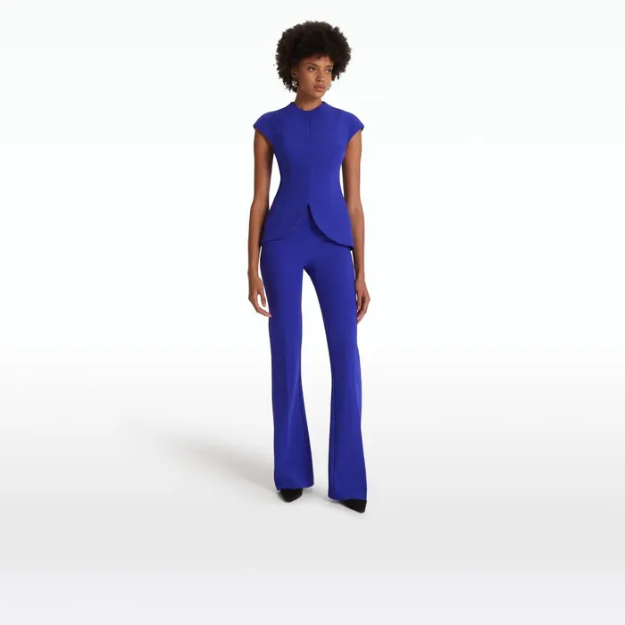 Safiyaa Alexa Azure Blue Trousers Women Trousers