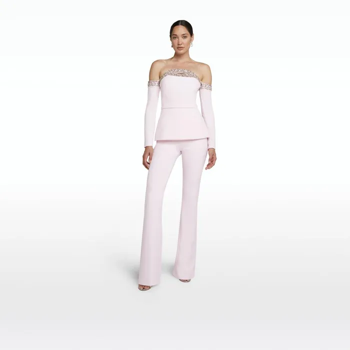 Safiyaa Alexa Barely Pink Trousers Women Trousers