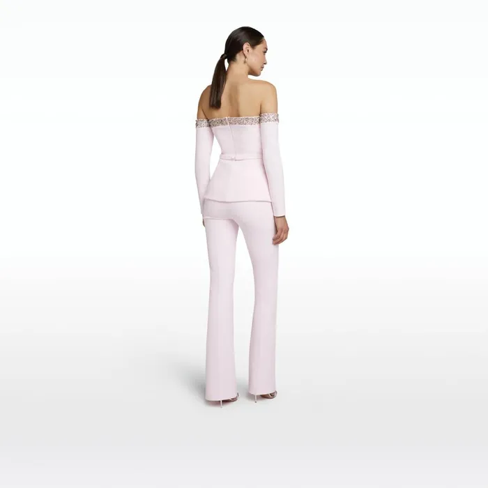 Safiyaa Alexa Barely Pink Trousers Women Trousers