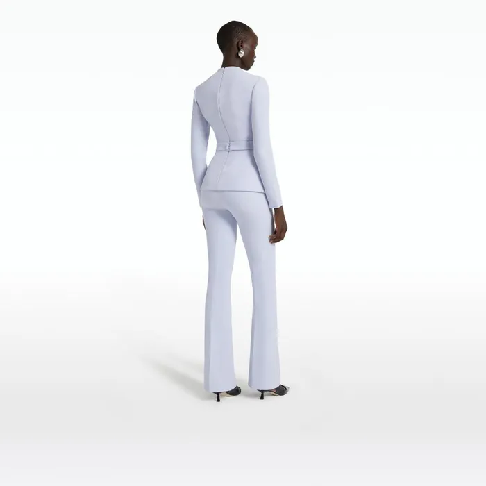 Safiyaa Alexa Silk Blue Trousers Women Trousers