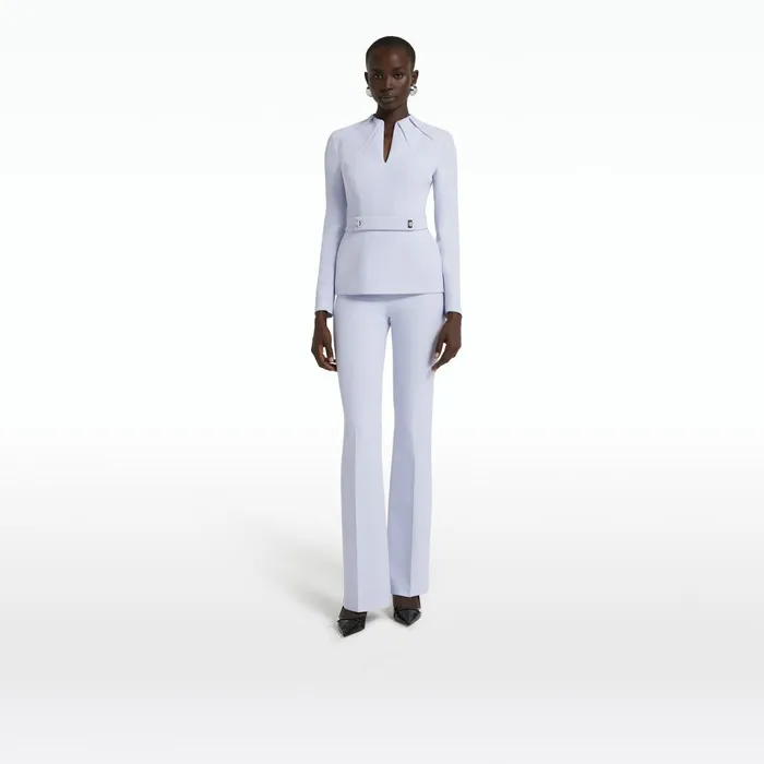 Safiyaa Alexa Silk Blue Trousers Women Trousers