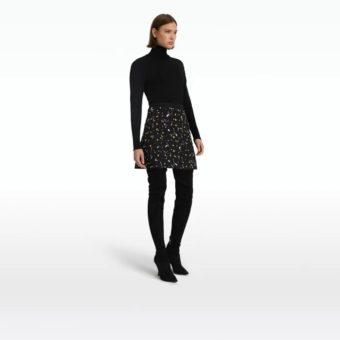 Safiyaa Bronagh Black and Celestial Scatter Skirt Women Skirts