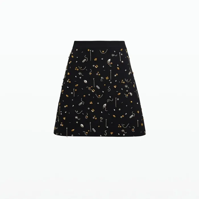 Safiyaa Bronagh Black and Celestial Scatter Skirt Women Skirts