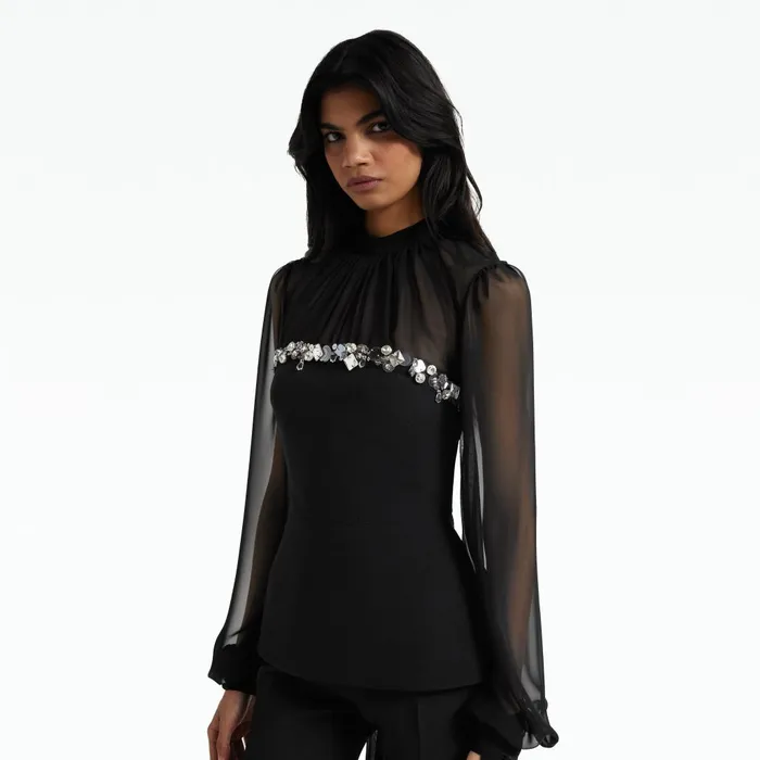Safiyaa Duruda Black Top Women Tops