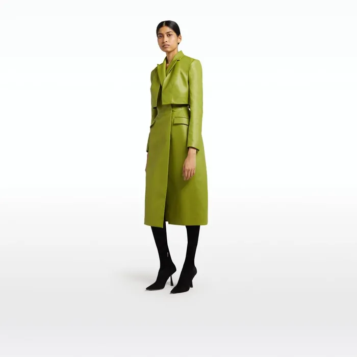 Safiyaa Ennis Woodbine Vegan Leather Coat Women Jackets and Coats