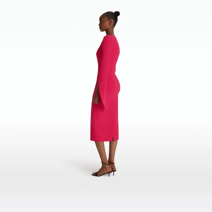Safiyaa Evera Raspberry Midi Dress Women Dresses