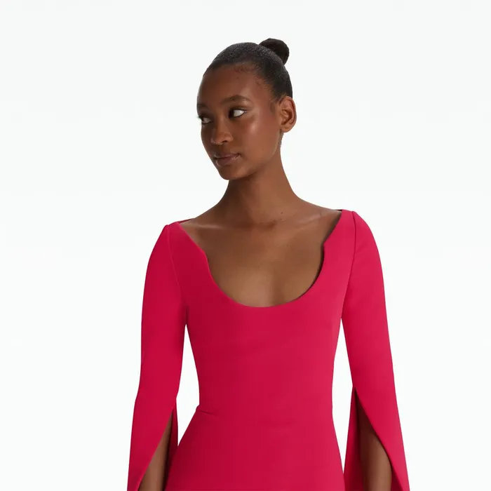 Safiyaa Evera Raspberry Midi Dress Women Dresses