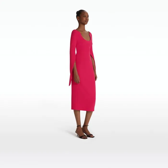 Safiyaa Evera Raspberry Midi Dress Women Dresses