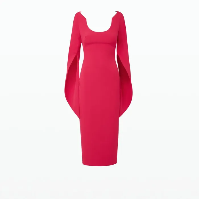 Safiyaa Evera Raspberry Midi Dress Women Dresses
