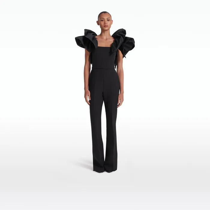 Safiyaa Ifa Black Harness and Bele Jumpsuit Women Jumpsuits