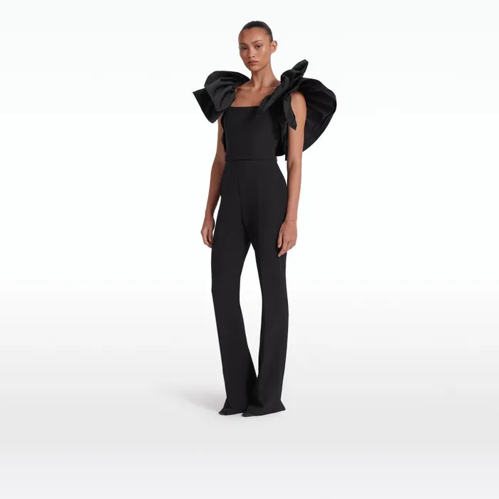Safiyaa Ifa Black Harness and Bele Jumpsuit Women Jumpsuits