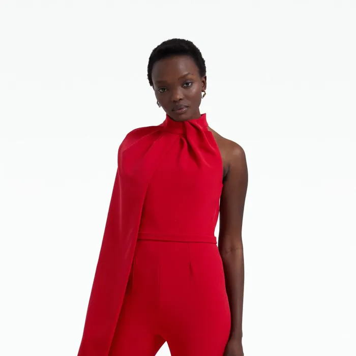 Safiyaa Jaime Crimson Red Jumpsuit Women Jumpsuits