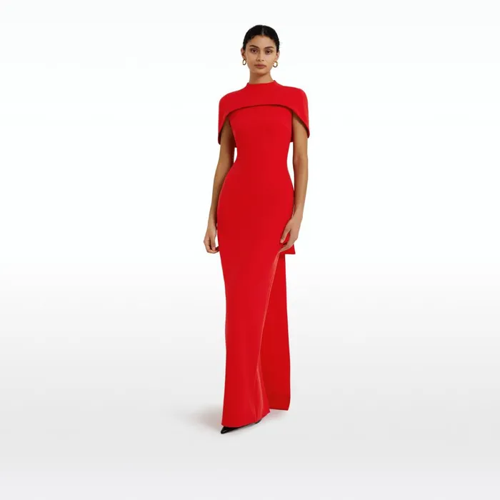 Safiyaa Kalika Scarlet Red Long Dress Women Dresses