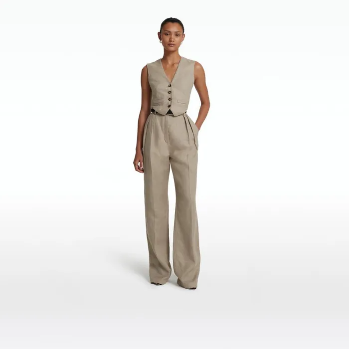 Safiyaa Lana Stone Waistcoat Women Tops
