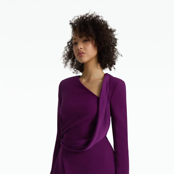 Safiyaa Laurana Currant Midi Dress Women Dresses