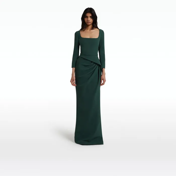 Safiyaa Mahir Darkest Spruce Long Dress Women Dresses
