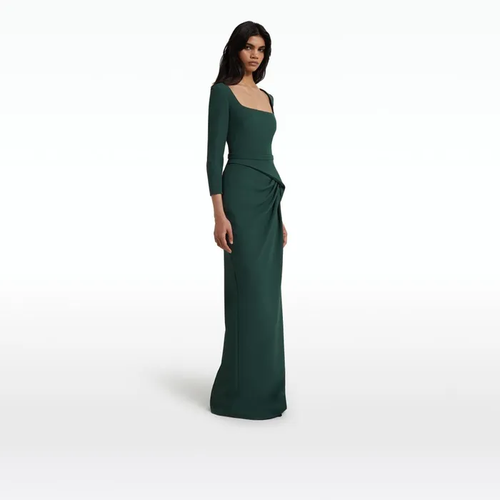 Safiyaa Mahir Darkest Spruce Long Dress Women Dresses