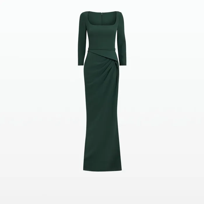 Safiyaa Mahir Darkest Spruce Long Dress Women Dresses