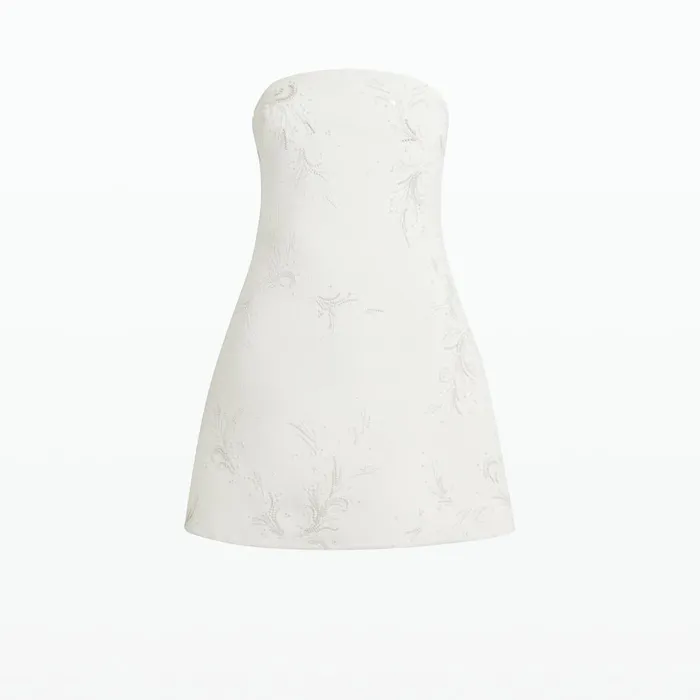 Safiyaa Manorel Ivory Harness and Rowan Fern Embroidered Dress Women Capes and Harnesses