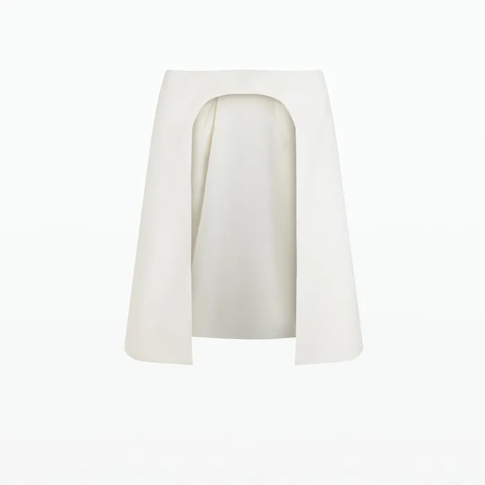 Safiyaa Manorel Ivory Harness and Rowan Fern Embroidered Dress Women Capes and Harnesses