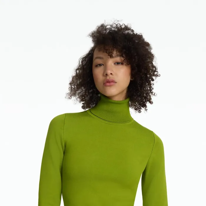 Safiyaa Myaree Olive Knit Midi Dress Women Knitwear