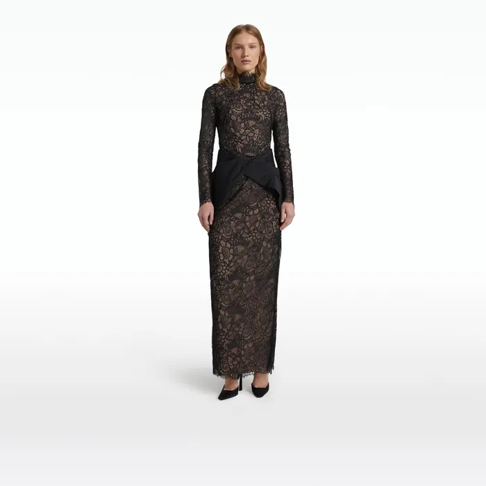 Safiyaa Santilli Black Long Dress Women Dresses
