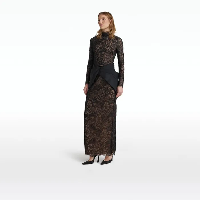 Safiyaa Santilli Black Long Dress Women Dresses