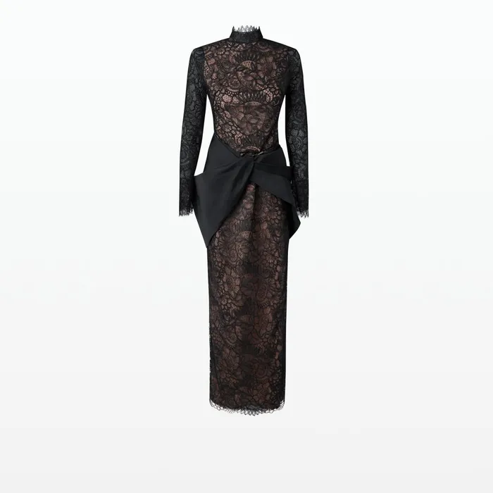 Safiyaa Santilli Black Long Dress Women Dresses