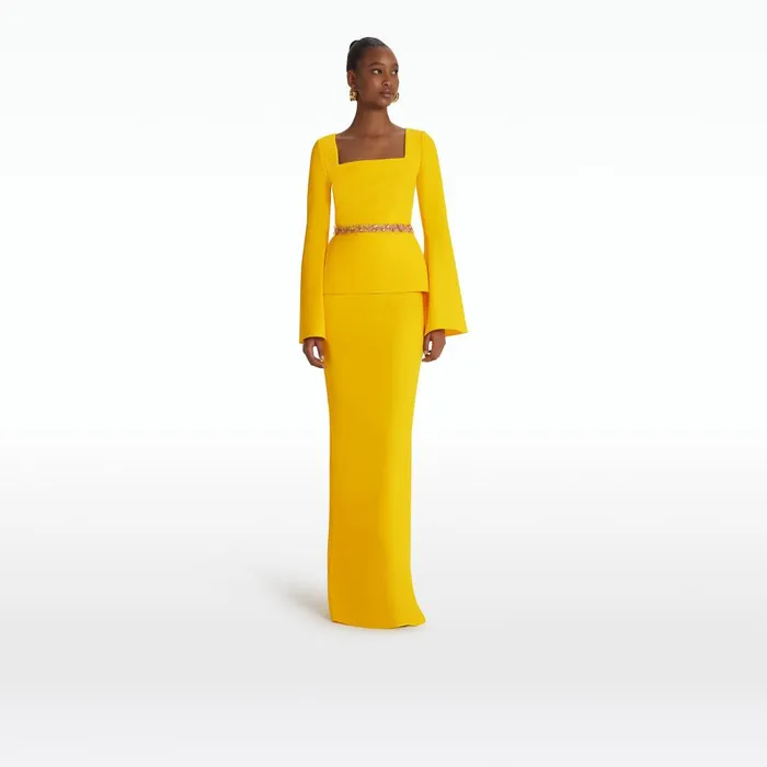 Safiyaa Sidha Sunshine Yellow Skirt Women Skirts