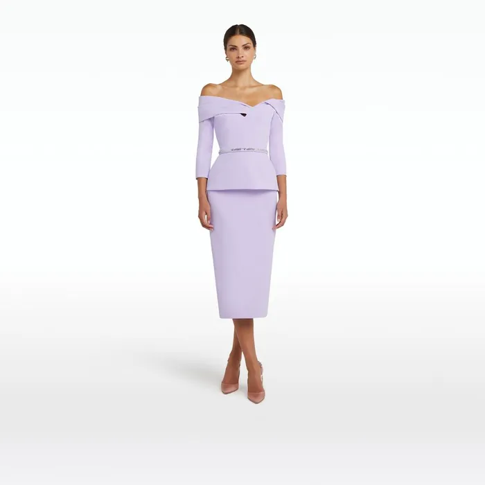 Safiyaa Tinsley Verbena Midi Dress With Embroidered Belt Women Dresses