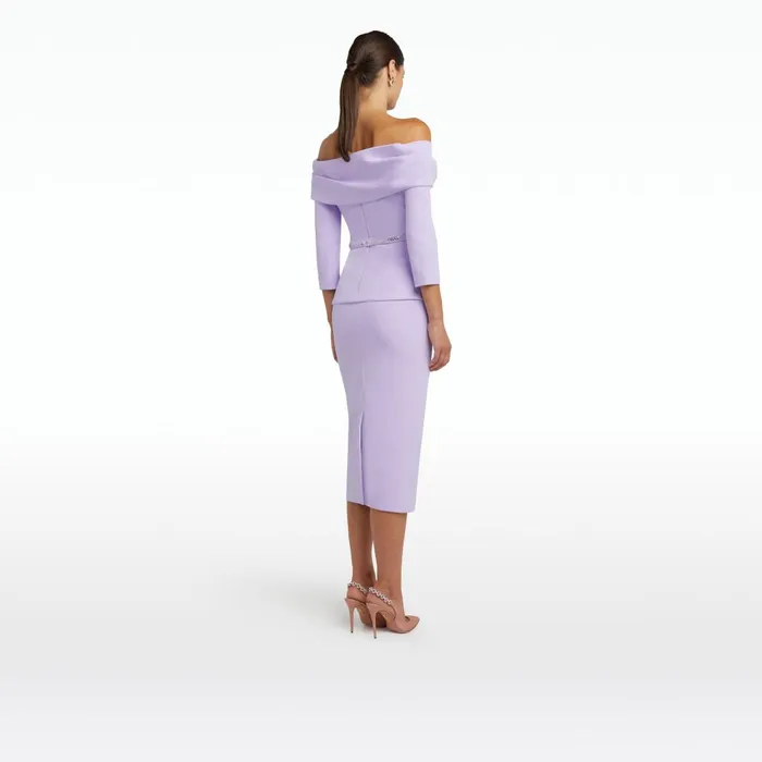 Safiyaa Tinsley Verbena Midi Dress With Embroidered Belt Women Dresses