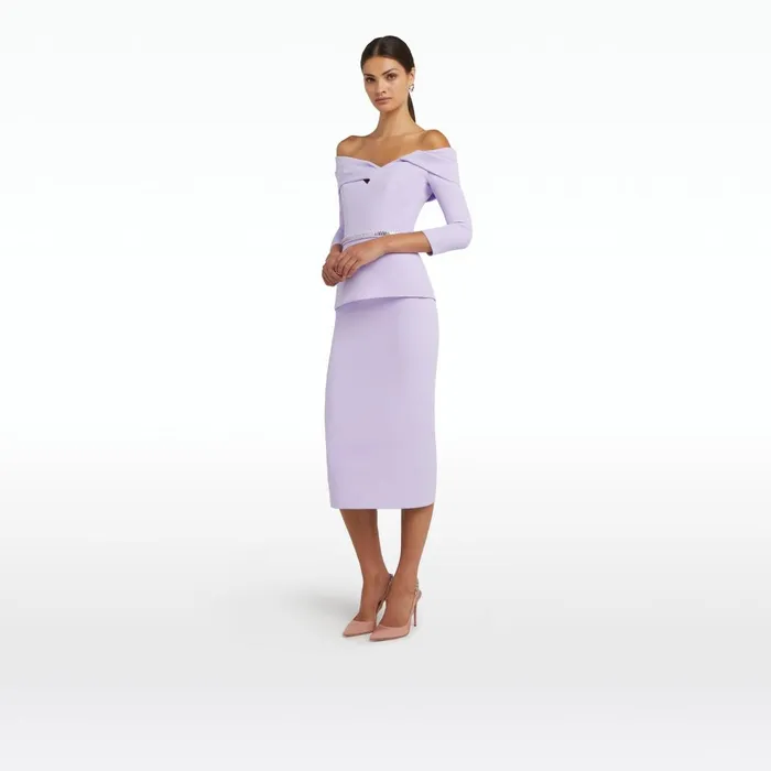 Safiyaa Tinsley Verbena Midi Dress With Embroidered Belt Women Dresses