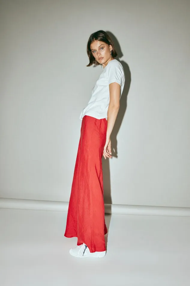 Sets Women VRG GRL Ena Linen Bias Cut Maxi Skirt Chilli Sets Women VRG GRL Ena Linen Bias Cut Maxi Skirt Chilli