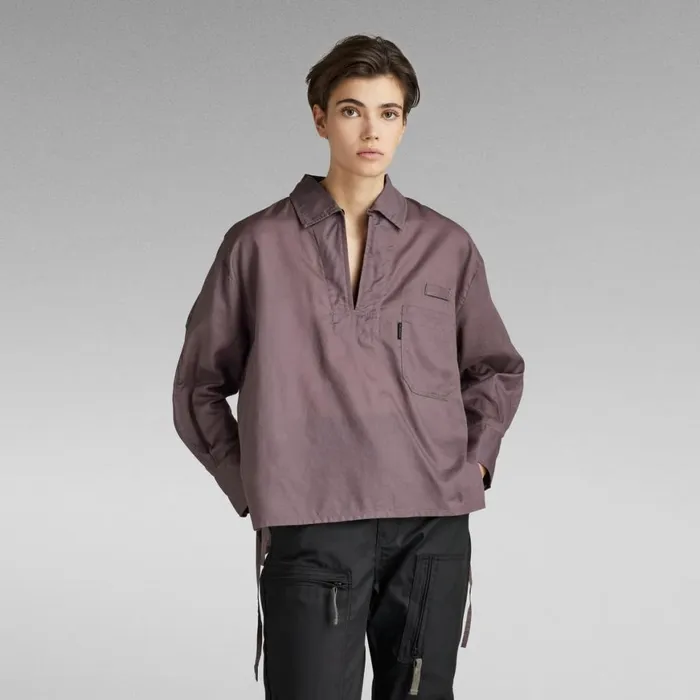 Shirts and Blouses Women GStar RAW Bowling Polo Dark Taupe Fungi