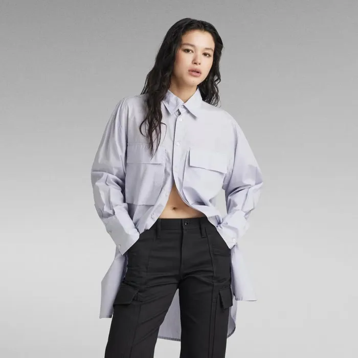 Shirts and Blouses Women GStar RAW Oversized Boyfriend Shirt Icelandic Blue