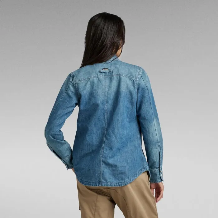 Shirts and Blouses Women GStar RAW Premium 70039S Slim Denim Shirt Faded Cadet Blue