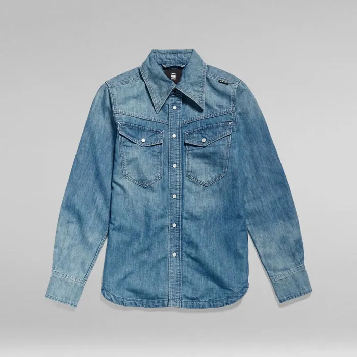 Shirts and Blouses Women GStar RAW Premium 70039S Slim Denim Shirt Faded Cadet Blue