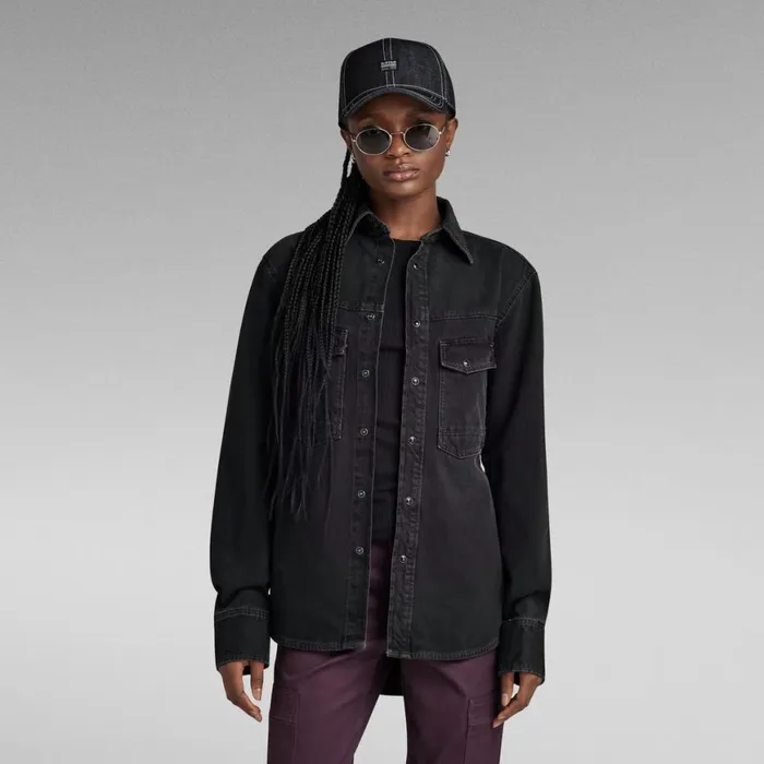 Shirts and Blouses Women GStar RAW Unisex Dakota Regular Shirt Evergreen Worn In Blade