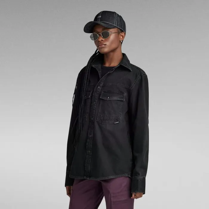 Shirts and Blouses Women GStar RAW Unisex Dakota Regular Shirt Evergreen Worn In Blade