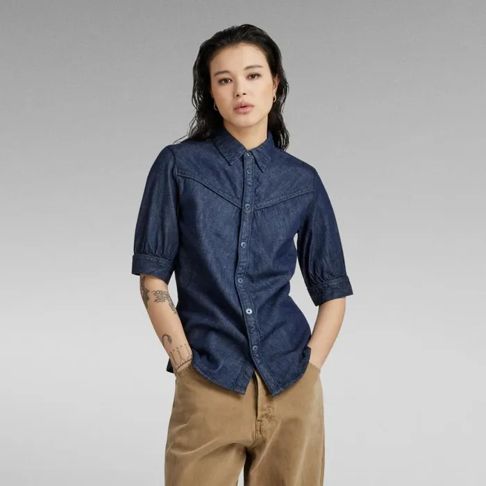 Shirts and Blouses Women GStar RAW Western Kick Puff Slim Shirt Rinsed