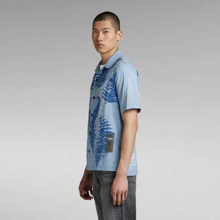 Shirts Men GStar RAW Hawaii Commando TShirt Ash Blue