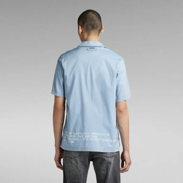 Shirts Men GStar RAW Hawaii Commando TShirt Ash Blue