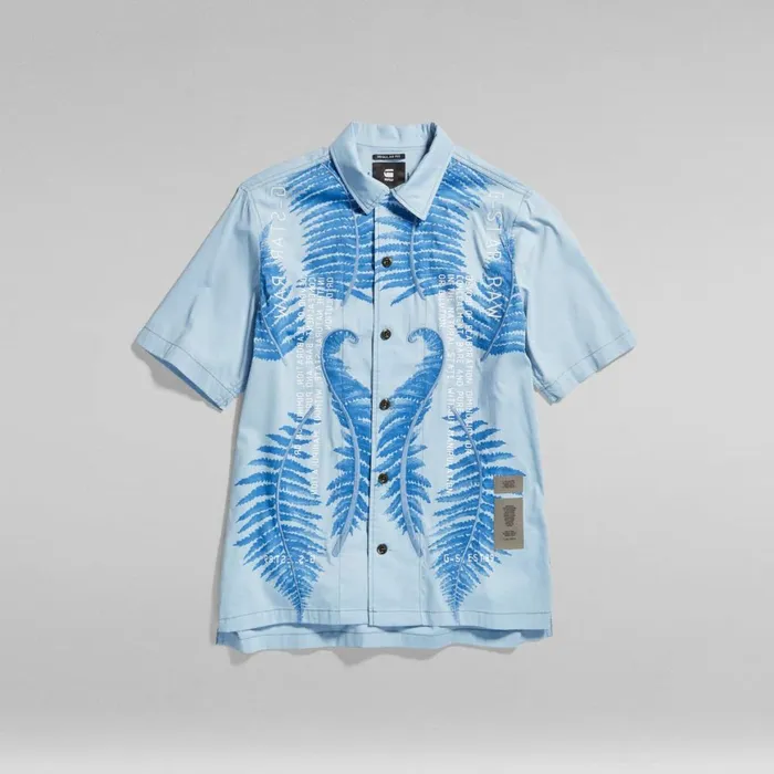 Shirts Men GStar RAW Hawaii Commando TShirt Ash Blue
