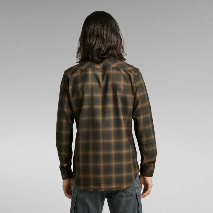 Shirts Men GStar RAW Marine Slim Shirt Rain Drum Big Shadow Check