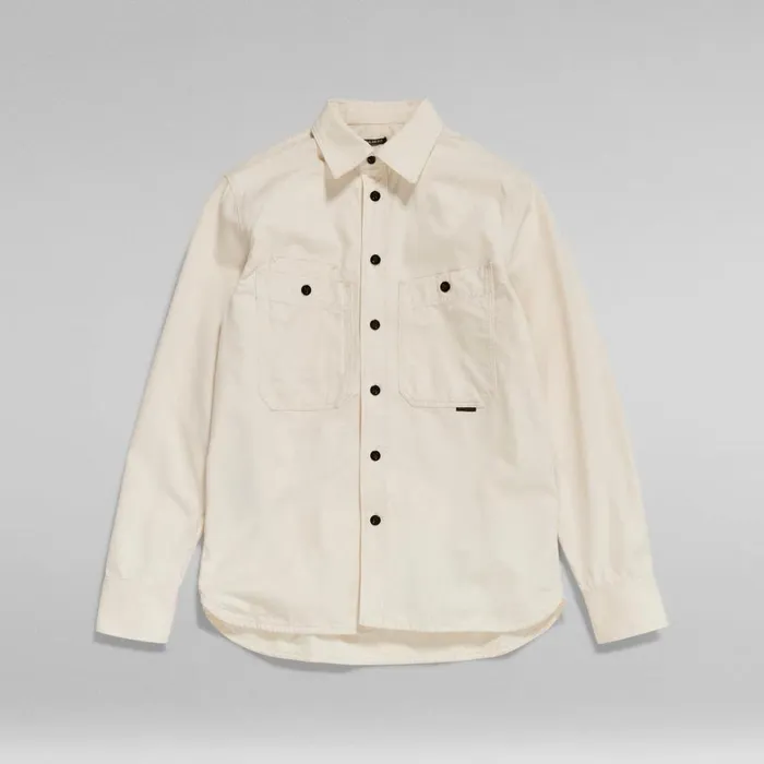 Shirts Men GStar RAW Unisex Premium Nimes Regular Shirt Ecru