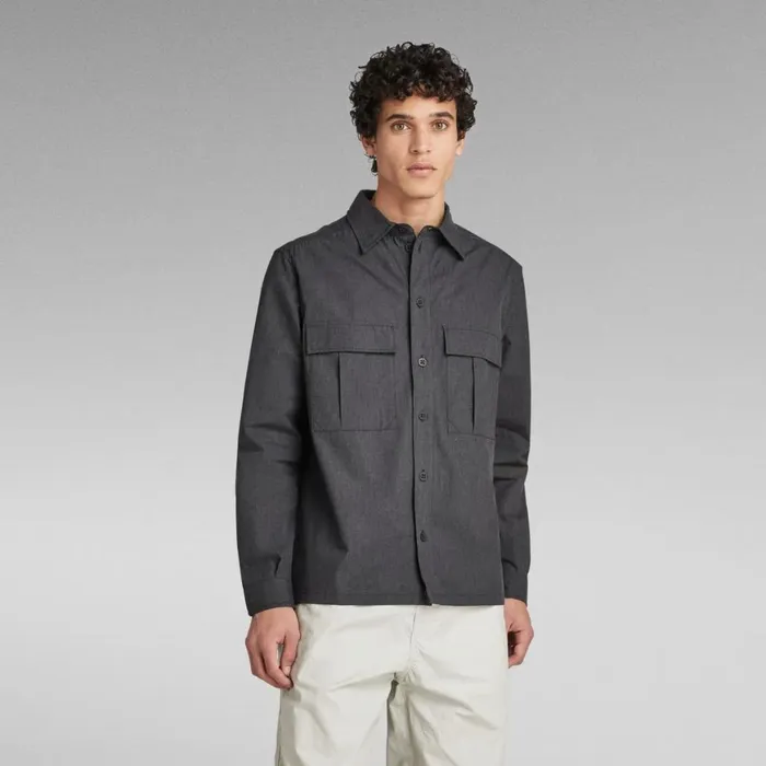 Shirts Men GStar RAW Unisex Utility Relaxed Shirt Dark Black Heather
