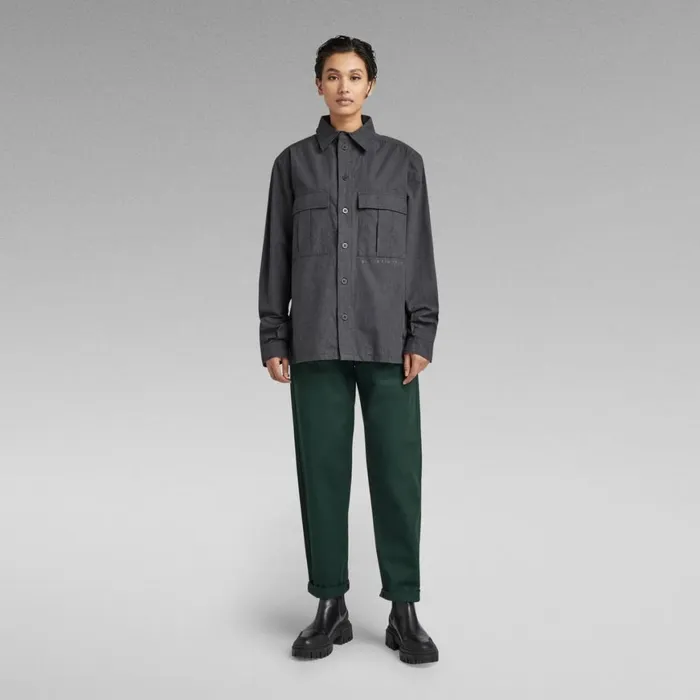 Shirts Men GStar RAW Unisex Utility Relaxed Shirt Dark Black Heather