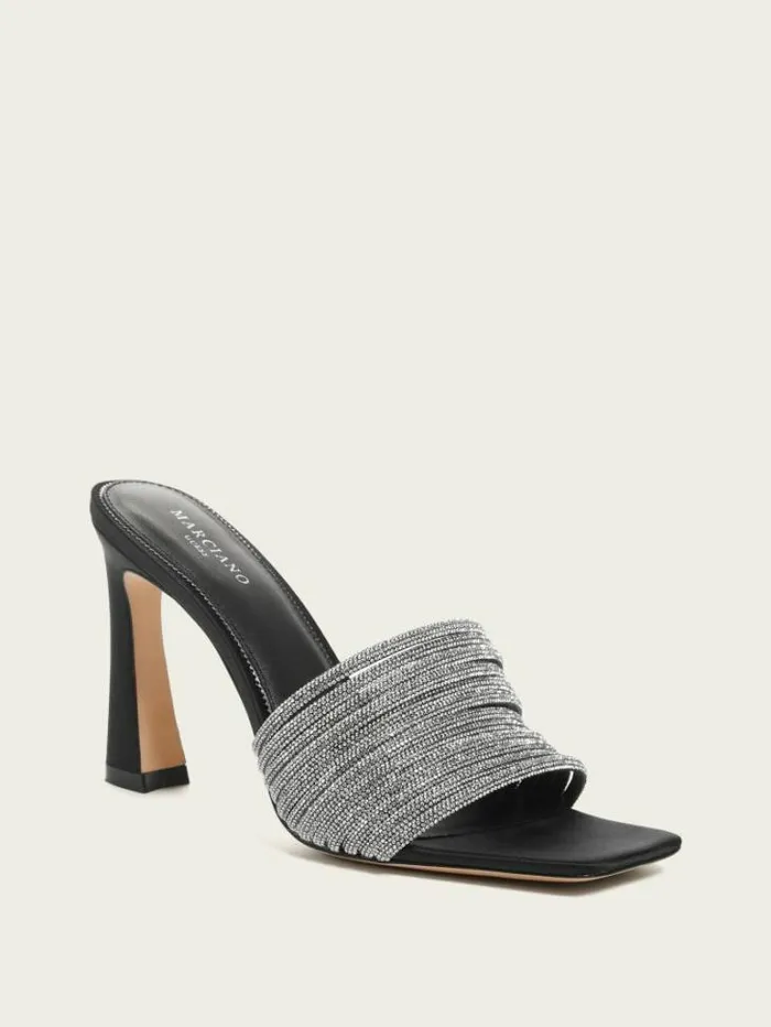 Shoes Women Marciano Leah Crystal Heeled Mules Black