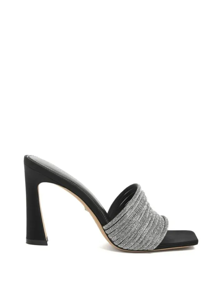 Shoes Women Marciano Leah Crystal Heeled Mules Black Shoes Women Marciano Leah Crystal Heeled Mules Black